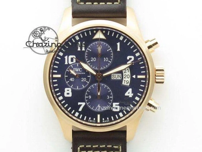 MIROTIME 0326 Bright Pilot Chrono SS AZF 1:1 Best Edition Green Dial on Brown Leather Strap A 7059